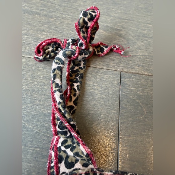 Kaos Blue Tank Dress with Red Tongue Graphic and Leopard Trim - Picture 5 of 12